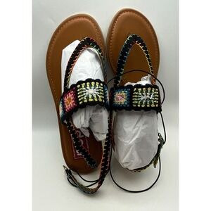 Pop Womens Athenia T-Strap Flat Sandals - Size 8 - New